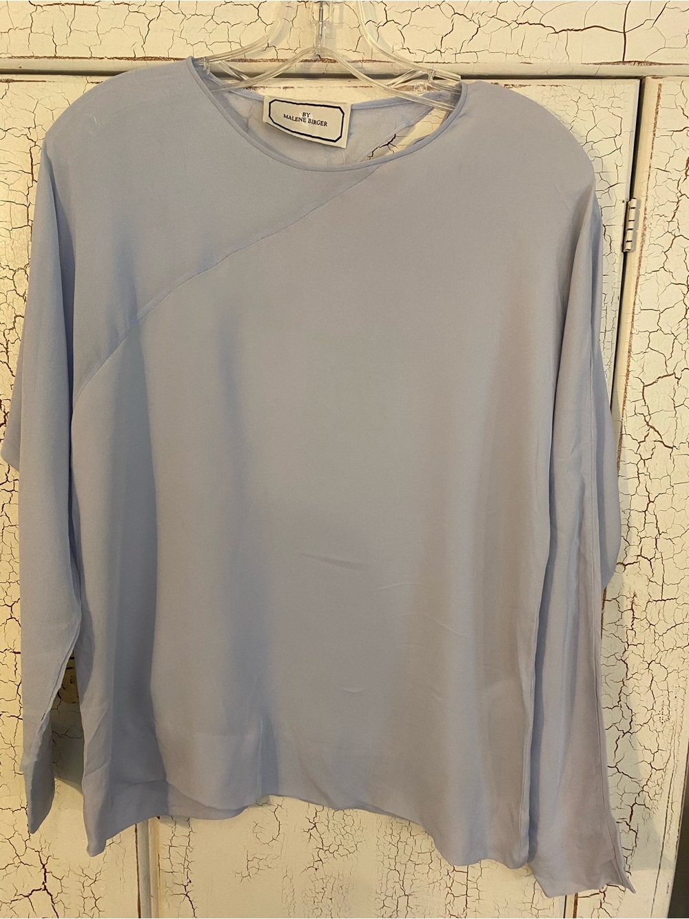 Malene Birger Pale Blue silk sheerLong Sleeve Top